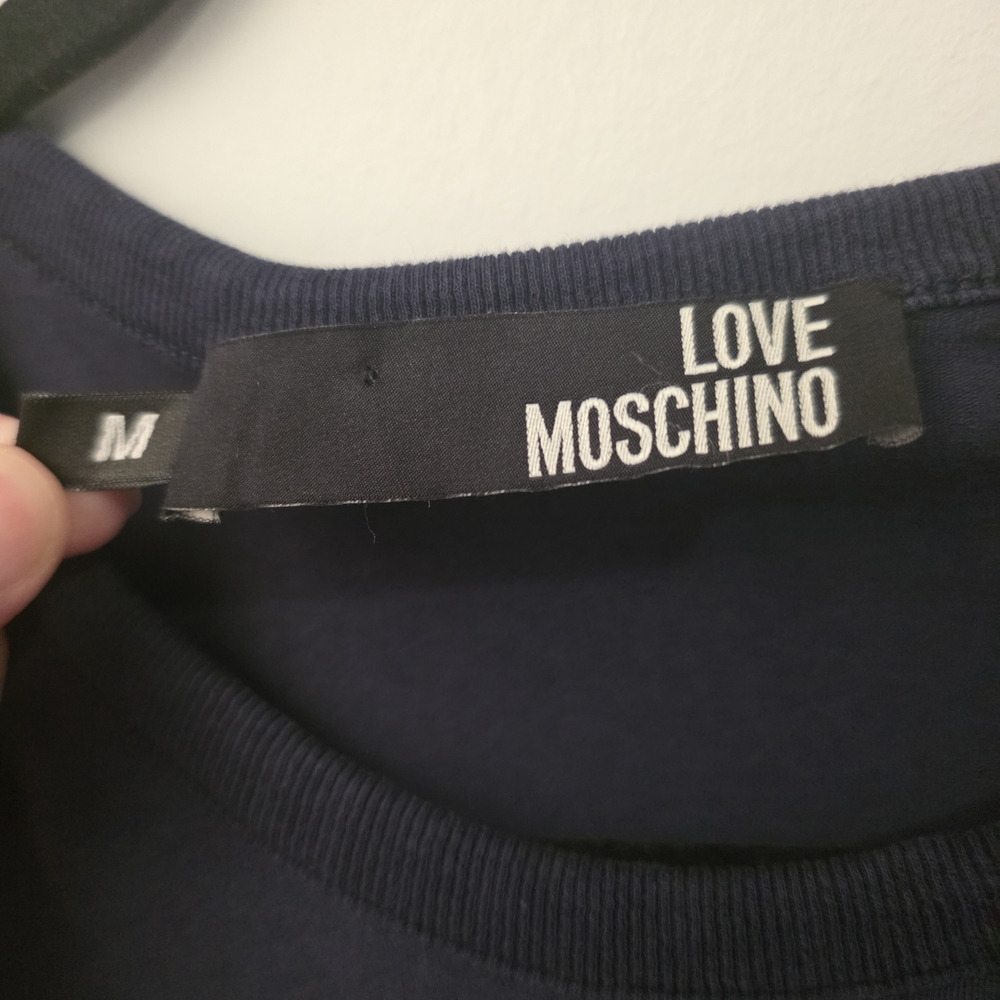 Love Moschino Graphic T-Shirt Navy “Miami Pool Party” Tee Size Medium - Picture 8 of 12